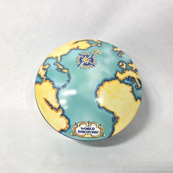 Tiffany Co Tauck World Discovery Map Porcelain Trinket Box made